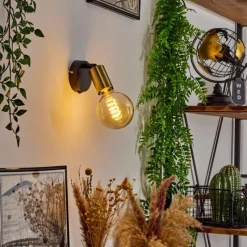 hofstein Applique murale Maidford Laiton, Noir, 1 lumière