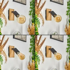 Lampes Vintages & Rétros-hofstein Applique murale Maidford Écru, Noir, 1 lumière