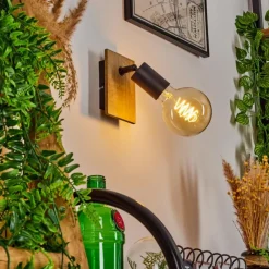 Lampes Vintages & Rétros-hofstein Applique murale Maidford Écru, Noir, 1 lumière