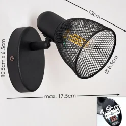 hofstein Applique murale Malawi Noir, 1 lumière