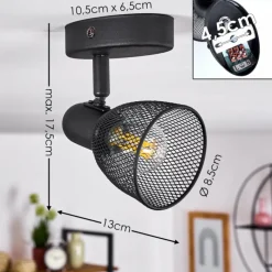 hofstein Applique murale Malawi Noir, 1 lumière