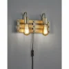 Lampes Vintages & Rétros-Luminaires Trio Applique murale Mallard Bois clair, Argenté, 2 lumières