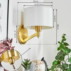 Lampes En Tissu-hofstein Applique murale Manhenha Laiton, 1 lumière