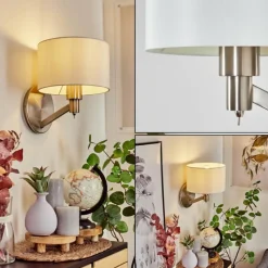 Lampes En Tissu-hofstein Applique murale Manhenha Nickel mat, 1 lumière