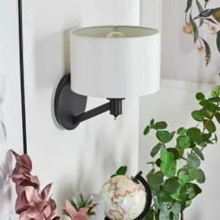 Lampes En Tissu-hofstein Applique murale Manhenha Noir, 1 lumière