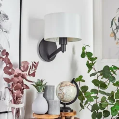 Lampes En Tissu-hofstein Applique murale Manhenha Noir, 1 lumière