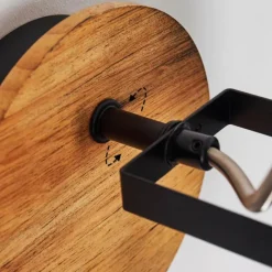 Lampes Vintages & Rétros-hofstein Applique murale Maracambo Bois foncé, Noir, 1 lumière