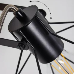 Lampes Vintages & Rétros-hofstein Applique murale Maracambo Bois foncé, Noir, 1 lumière