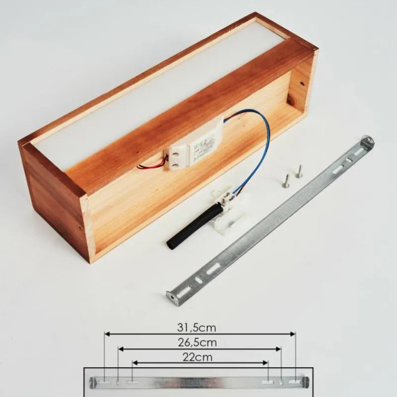 Lampes En Bois-hofstein Applique murale Marmorera LED Écru, Blanc, 1 lumière