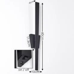 hofstein Applique murale Meels LED Noir, 1 lumière* Éclairage Led