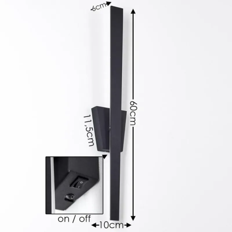 hofstein Applique murale Meels LED Noir, 1 lumière* Éclairage Led