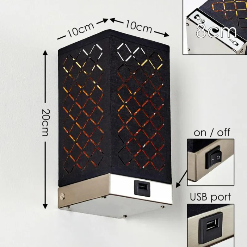 Lampes En Tissu-hofstein Applique murale Meldal Argenté, 1 lumière