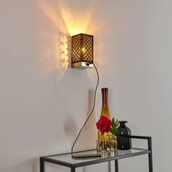 Lampes En Tissu-hofstein Applique murale Meldal Argenté, 1 lumière