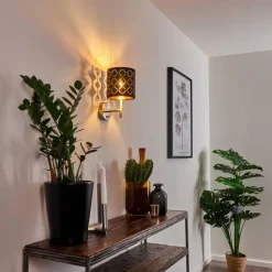 Lampes En Tissu-hofstein Applique murale Meldal Nickel mat, 1 lumière