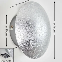 Lampe Turque-hofstein Applique murale Mezia Argenté, 1 lumière