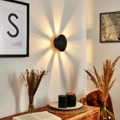 hofstein Applique murale Mezia LED Noir, 1 lumière