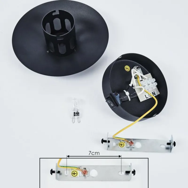 hofstein Applique murale Mezia LED Noir, 1 lumière