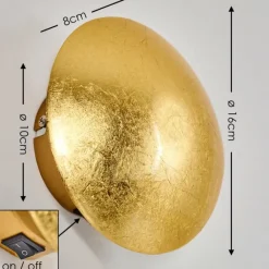 Lampe Turque-hofstein Applique murale Mezia Or, 1 lumière