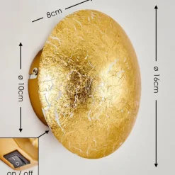 Lampe Turque-hofstein Applique murale Mezia Or, 1 lumière