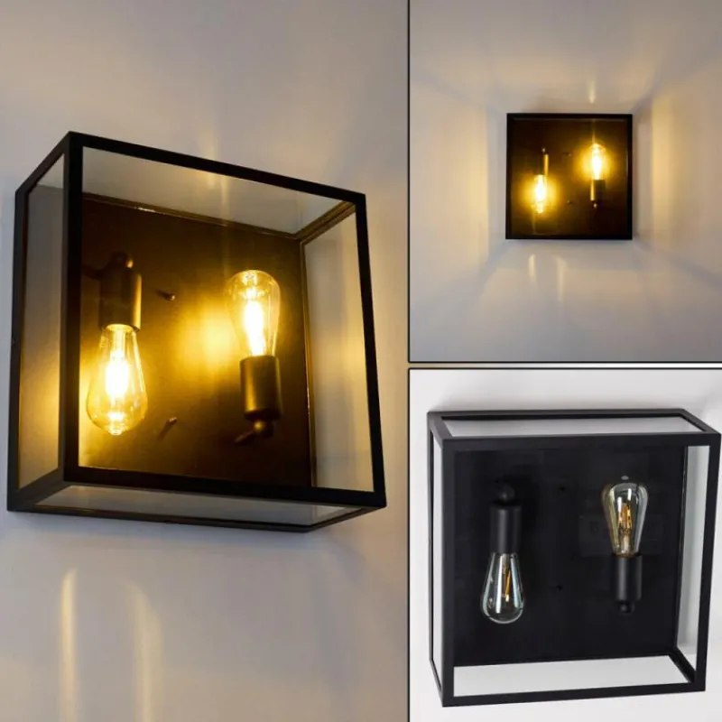 hofstein Applique murale Moatize Noir, 2 lumières