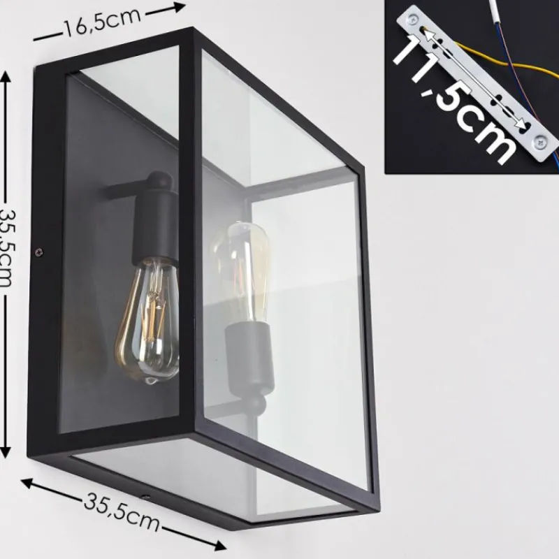 hofstein Applique murale Moatize Noir, 2 lumières