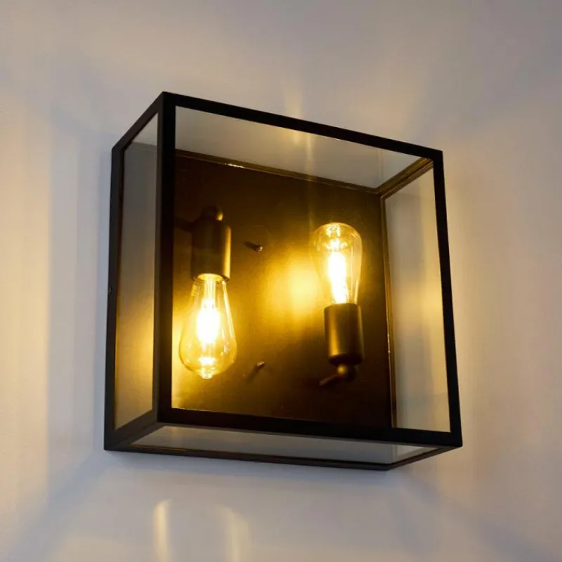 hofstein Applique murale Moatize Noir, 2 lumières