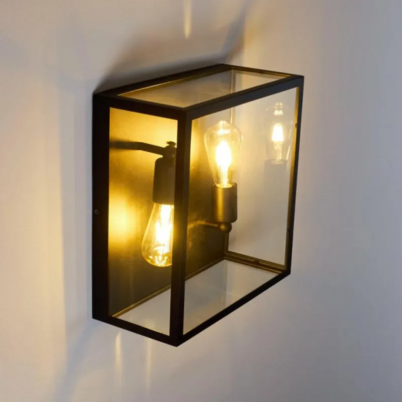 hofstein Applique murale Moatize Noir, 2 lumières