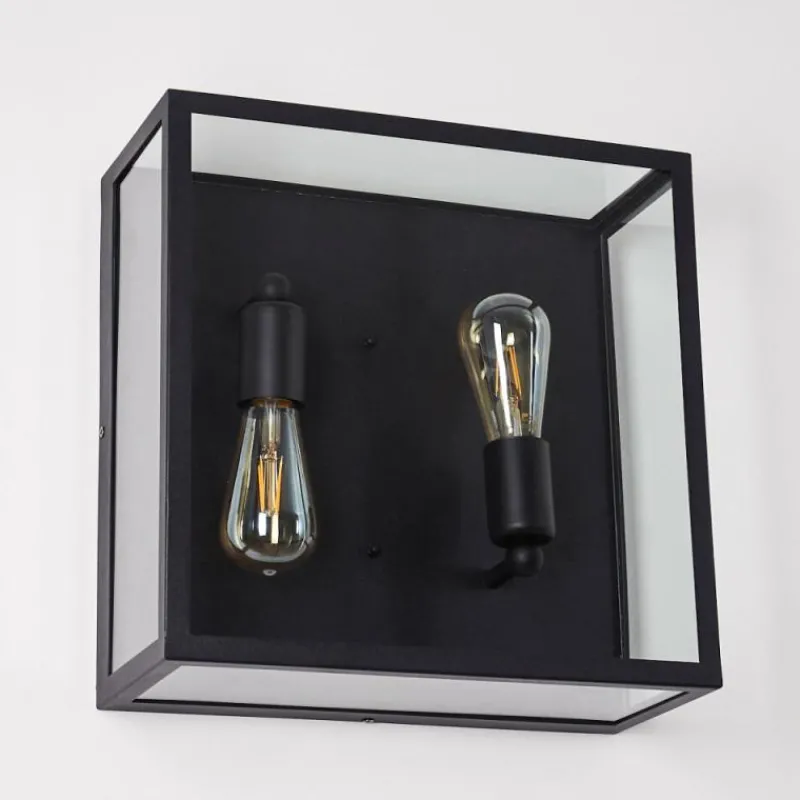 hofstein Applique murale Moatize Noir, 2 lumières