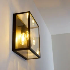 hofstein Applique murale Moatize Noir, 2 lumières