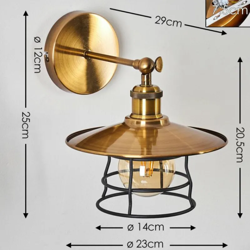Luminaires Rustiques-hofstein Applique murale Moena Vieux laiton, Bronze, 1 lumière