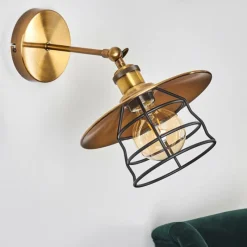 Luminaires Rustiques-hofstein Applique murale Moena Vieux laiton, Bronze, 1 lumière