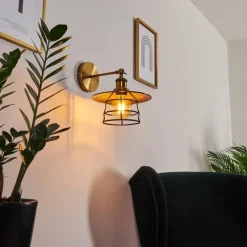 Luminaires Rustiques-hofstein Applique murale Moena Vieux laiton, Bronze, 1 lumière