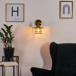 Luminaires Rustiques-hofstein Applique murale Moena Vieux laiton, Bronze, 1 lumière