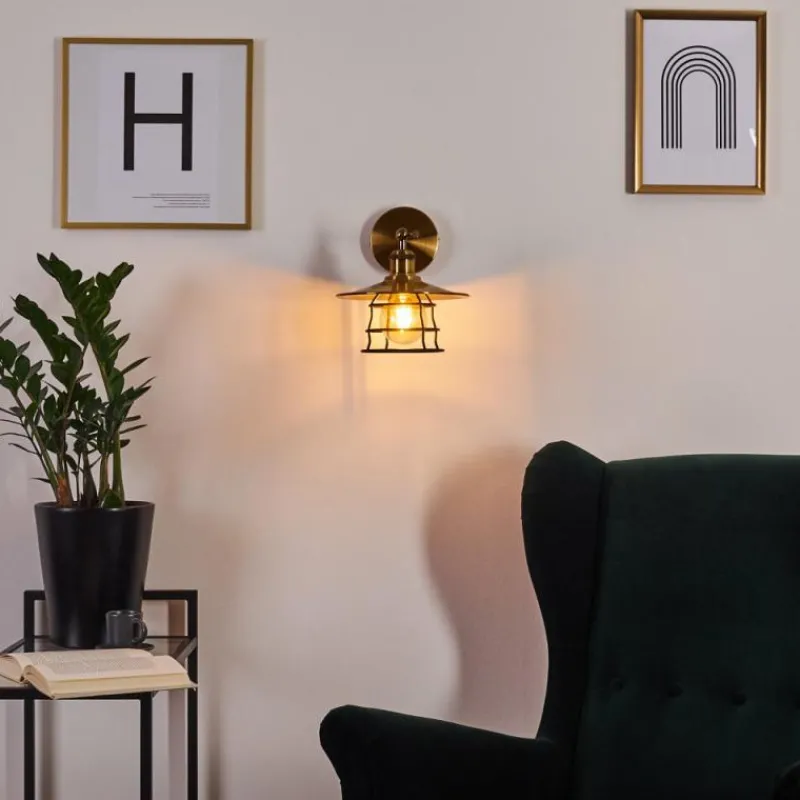 Luminaires Rustiques-hofstein Applique murale Moena Vieux laiton, Bronze, 1 lumière