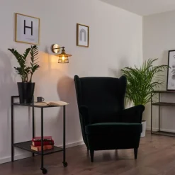 Luminaires Rustiques-hofstein Applique murale Moena Vieux laiton, Bronze, 1 lumière