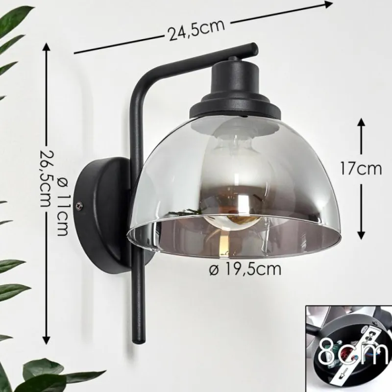 hofstein Applique murale Morzine Noir, 1 lumière