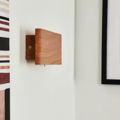 hofstein Applique murale Mosambik LED Brun, Bois foncé, Nickel mat, 1 lumière