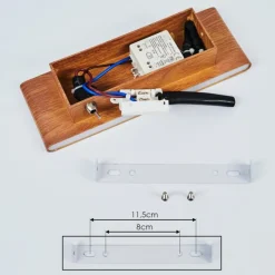 hofstein Applique murale Mosambik LED Brun, Bois foncé, Nickel mat, 1 lumière