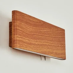 hofstein Applique murale Mosambik LED Brun, Bois foncé, Nickel mat, 1 lumière