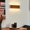 hofstein Applique murale Mosambik LED Brun, Bois foncé, Nickel mat, 1 lumière