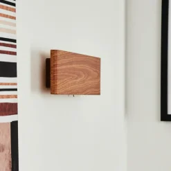 hofstein Applique murale Mosambik LED Brun, Bois foncé, Nickel mat, 1 lumière