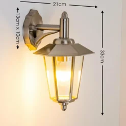 hofstein Applique murale Moskau DOWN Acier inoxydable, Transparent, 1 lumière