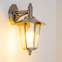 hofstein Applique murale Moskau DOWN Acier inoxydable, Transparent, 1 lumière