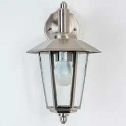 hofstein Applique murale Moskau DOWN Acier inoxydable, Transparent, 1 lumière