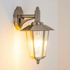 hofstein Applique murale Moskau DOWN Acier inoxydable, Transparent, 1 lumière