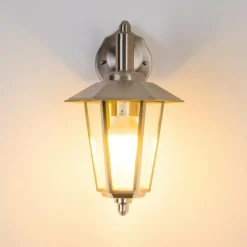 hofstein Applique murale Moskau DOWN Acier inoxydable, Transparent, 1 lumière