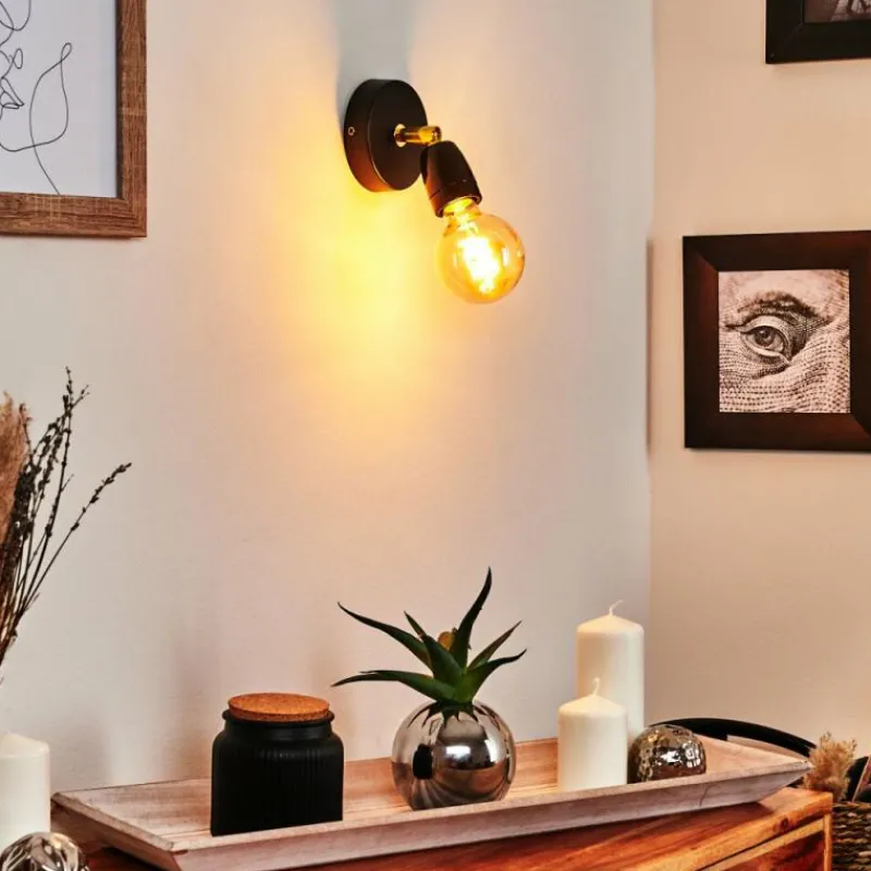 Lampes Dorées-hofstein Applique murale Musland Or, Noir, 1 lumière