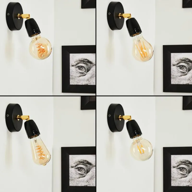 Lampes Dorées-hofstein Applique murale Musland Or, Noir, 1 lumière