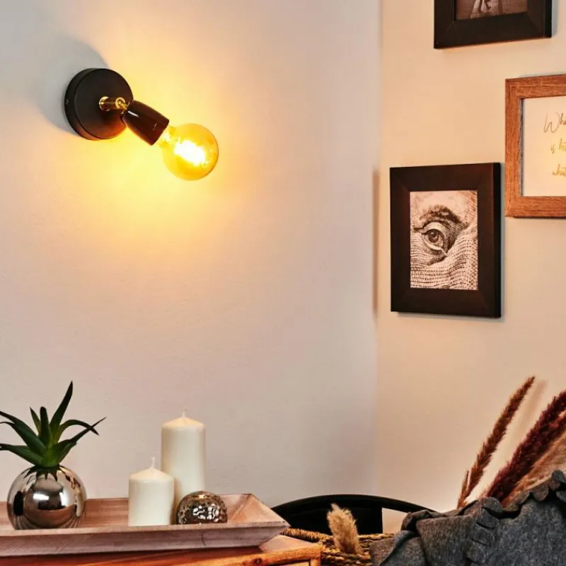 Lampes Dorées-hofstein Applique murale Musland Or, Noir, 1 lumière