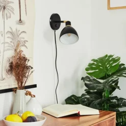 hofstein Applique murale Nabounay Laiton, Noir, 1 lumière